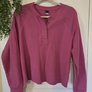 Old Navy Women's Fuchsia Waffle Knit Sweater